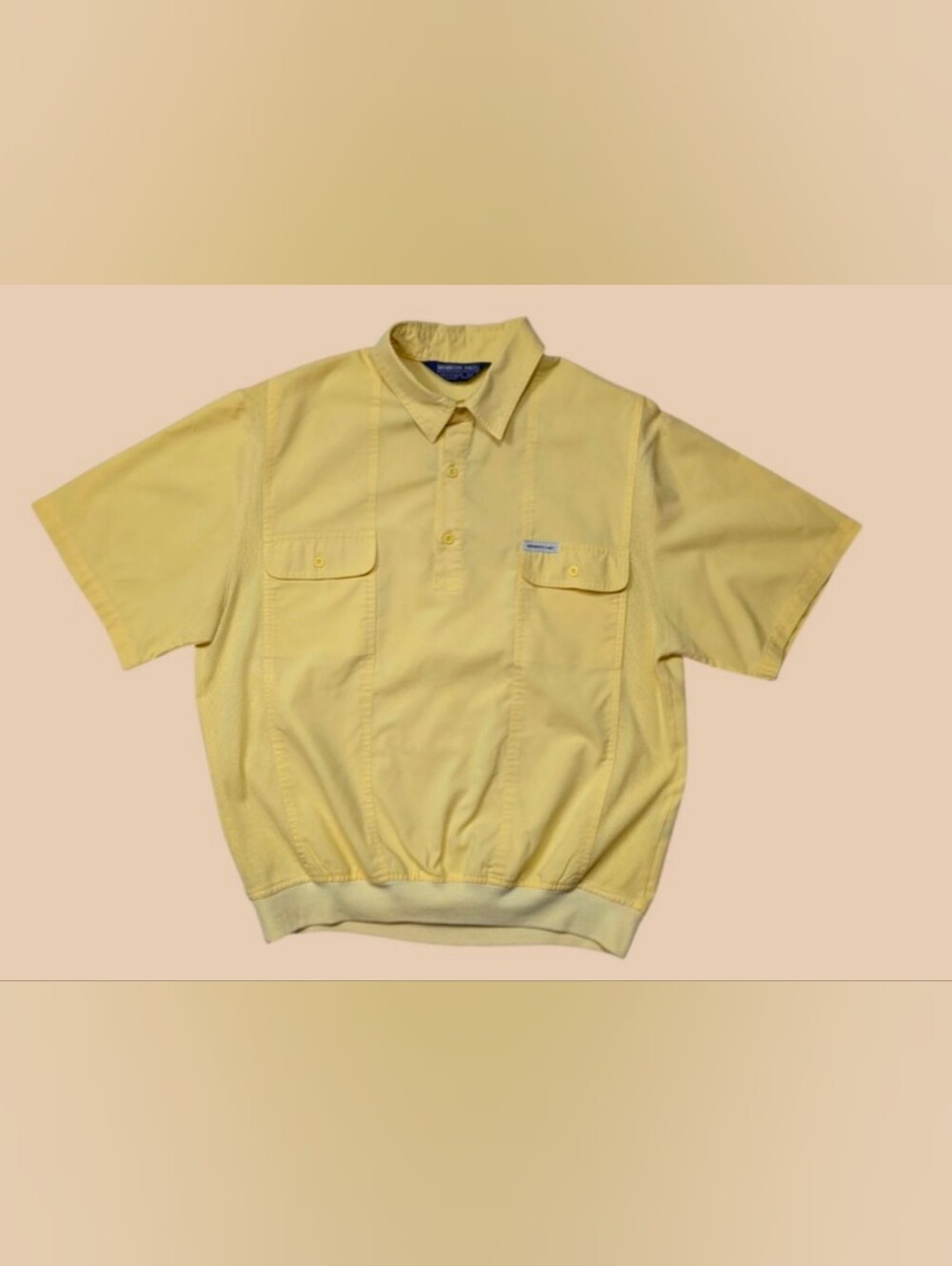 80s Members Only Passport Yellow Collared Top